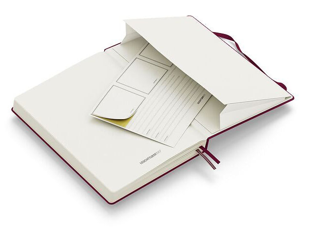 Carnet de notes Leuchtturm A5 à couverture rigide - rouge bordeaux - pages blanches