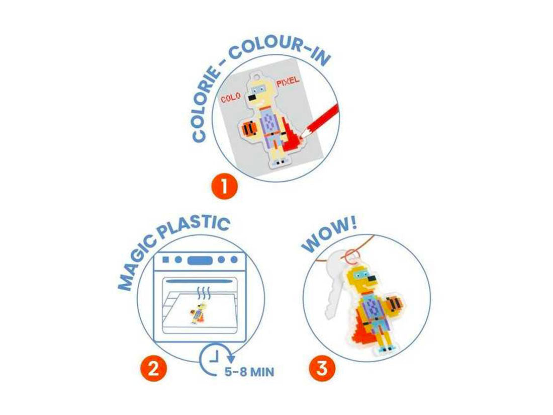 achat DIY Porte-clés Héros en Pixel Art - Djeco