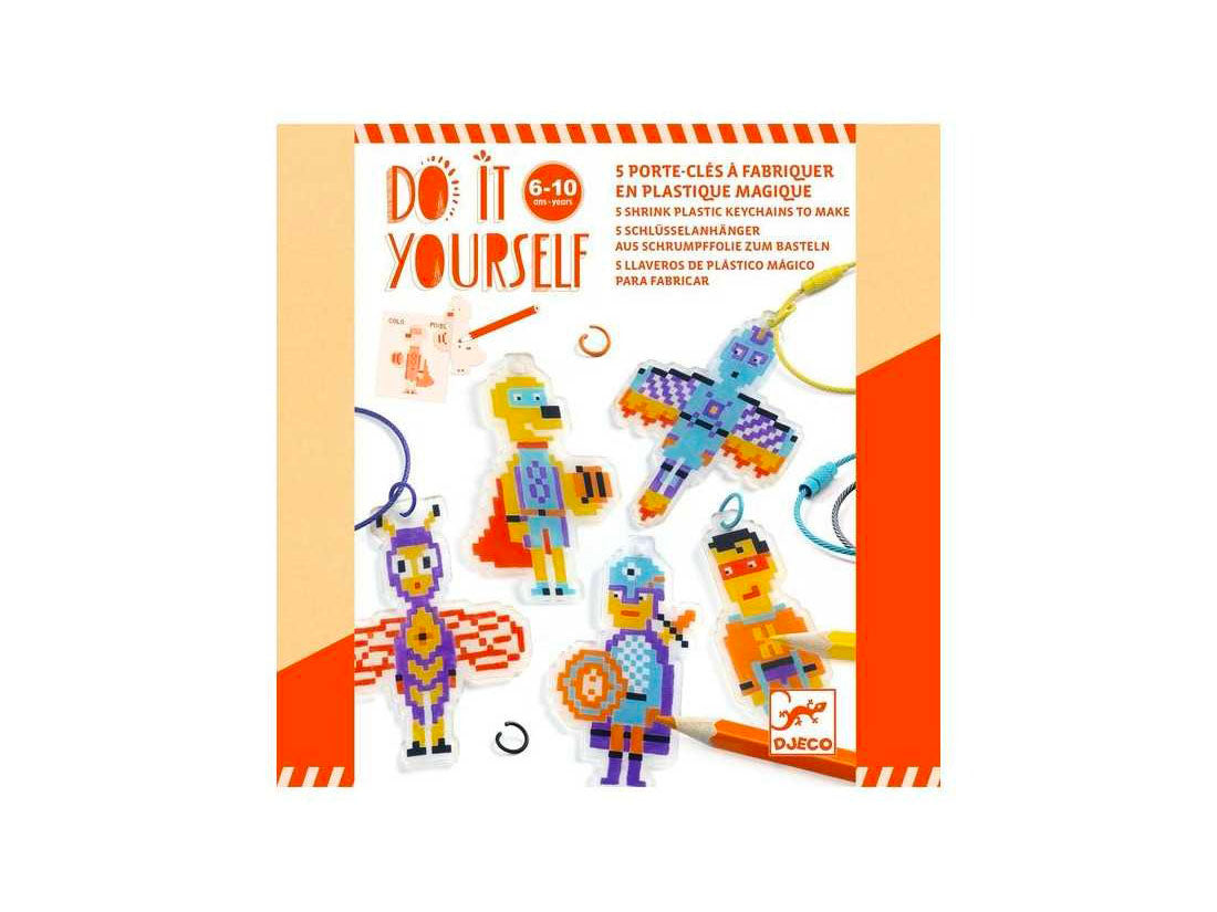 achat DIY Porte-clés Héros en Pixel Art - Djeco