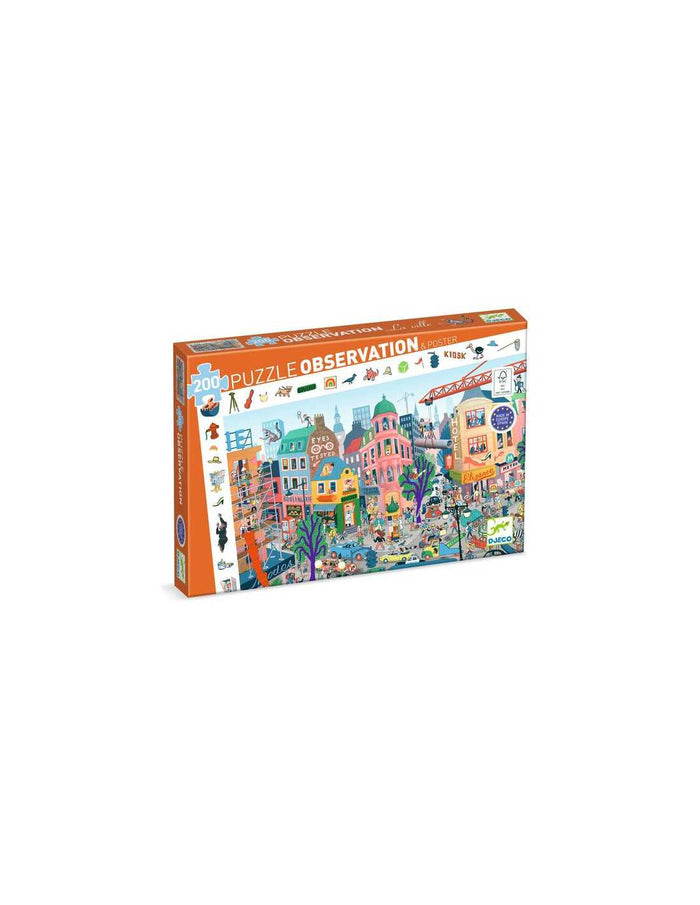 Achat Puzzle et Poster cherche et trouve La ville - 200 pièces Djeco 