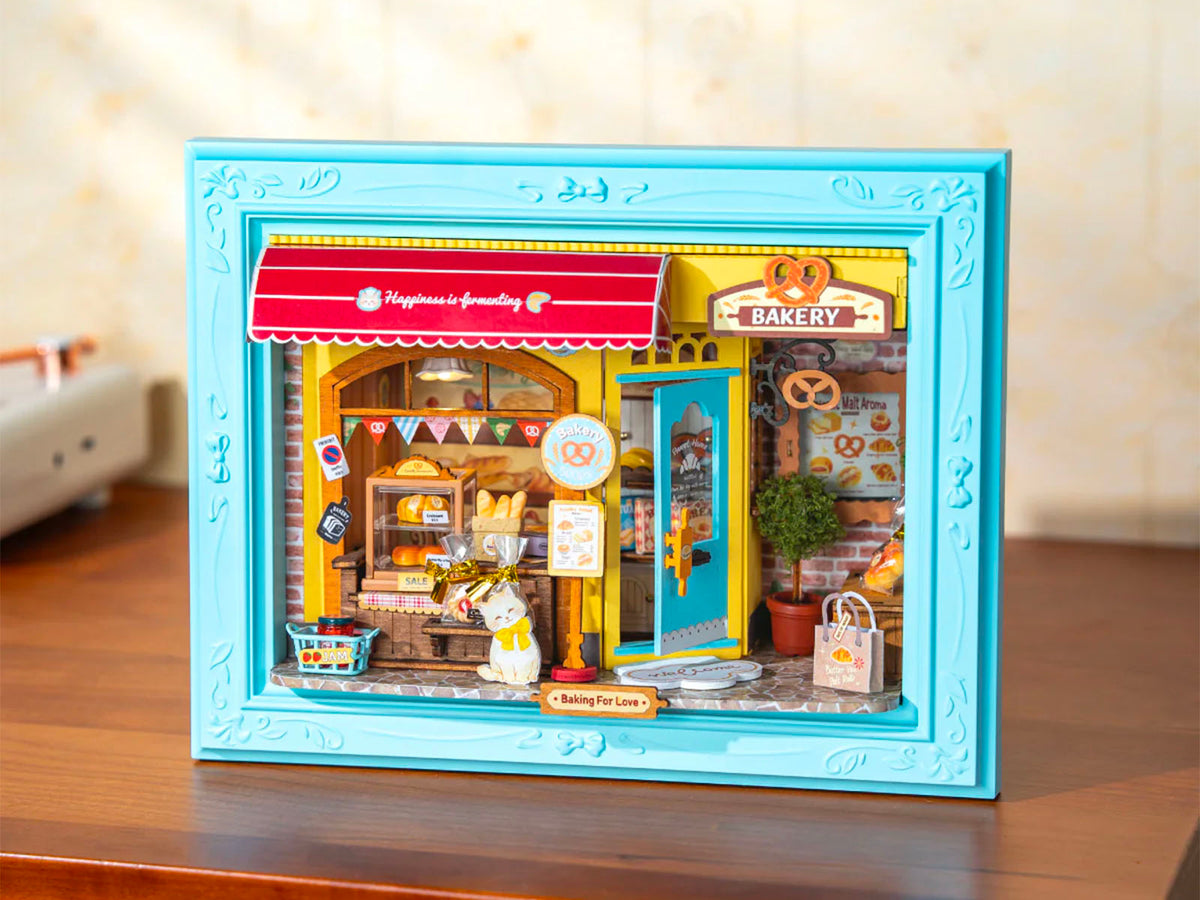 achat Maquette cadre Pâtisserie Chat Fluffy - Robotime