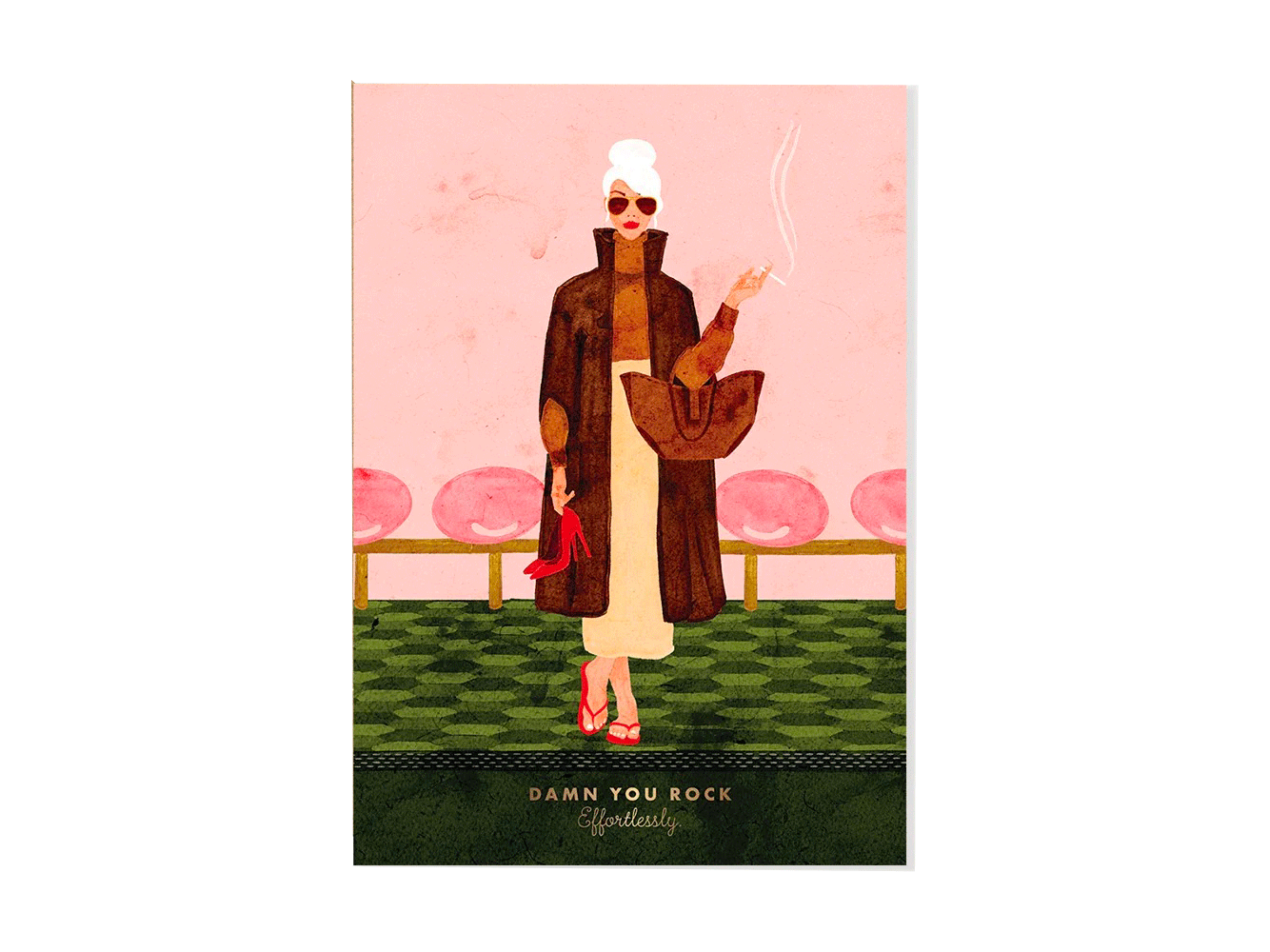 Carte de voeux Damn You Rock illustrée avec dorure - ATWS