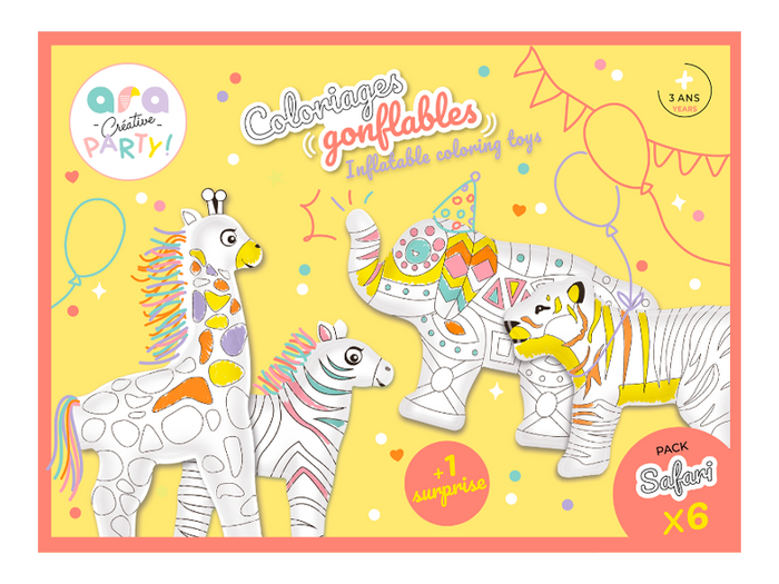 Achat Coloriages gonflables Safari party pack - Ara Créative Party