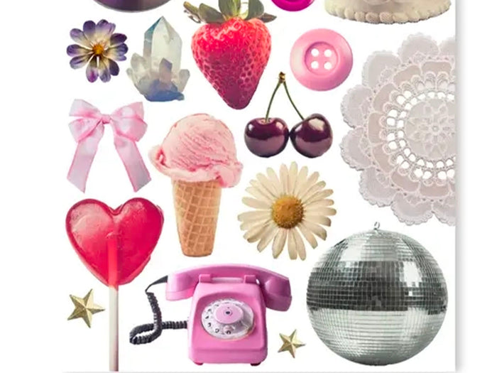 Achat Planches d'autocollants - Petits trésors doux - Only Happy Things