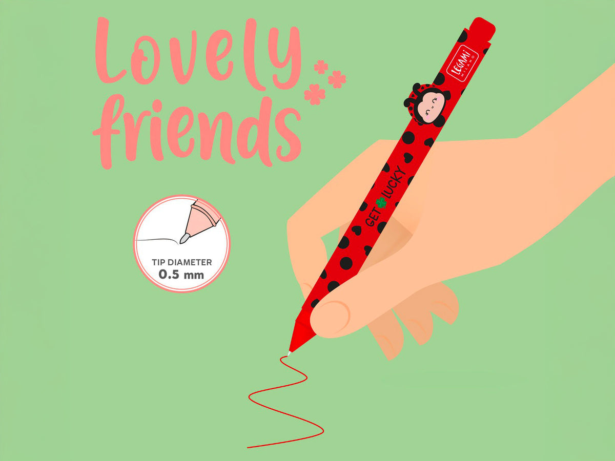 achat Stylo gel Lovely Friends Coccinelle - Legami