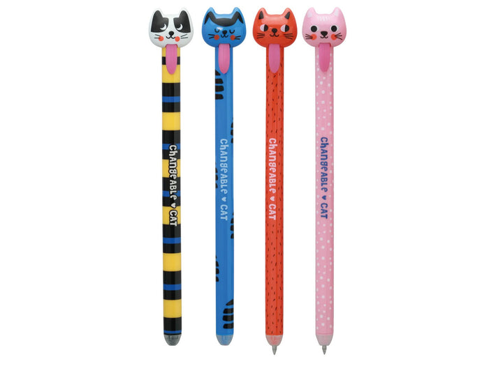 Achat Stylo effaçable Cute Cats 0,5 mm encre bleue - coloris aléatoire
