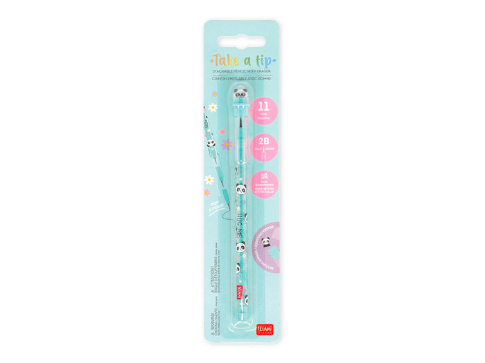 Achat Crayon Empilable avec Gomme Take a Tip - Panda - Legami