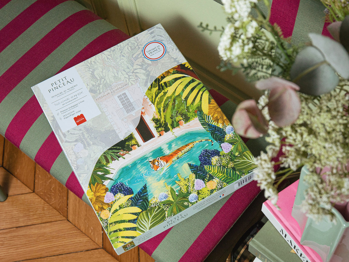 achat Coffret peinture au numéro - Petit Pinceau - Tiger relaxing in my pool