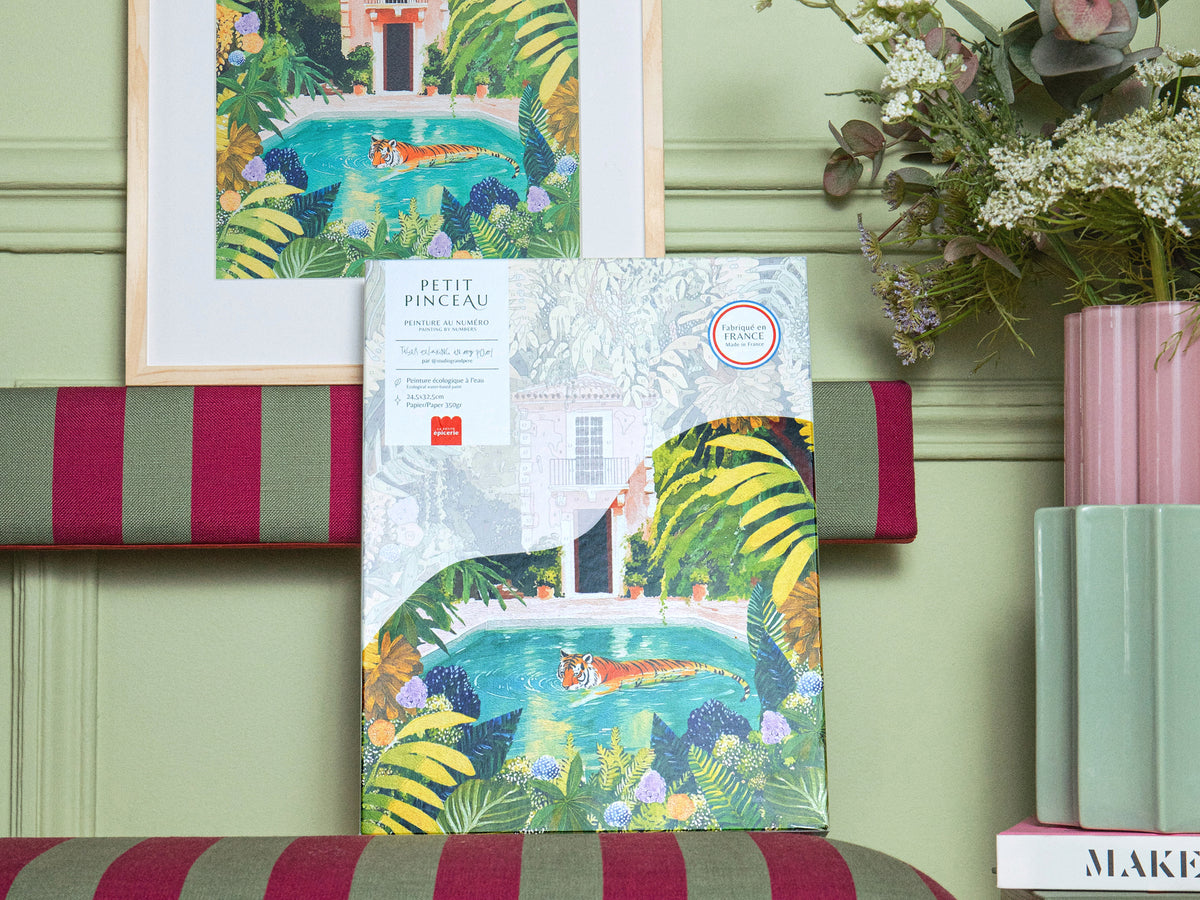 achat Coffret peinture au numéro - Petit Pinceau - Tiger relaxing in my pool