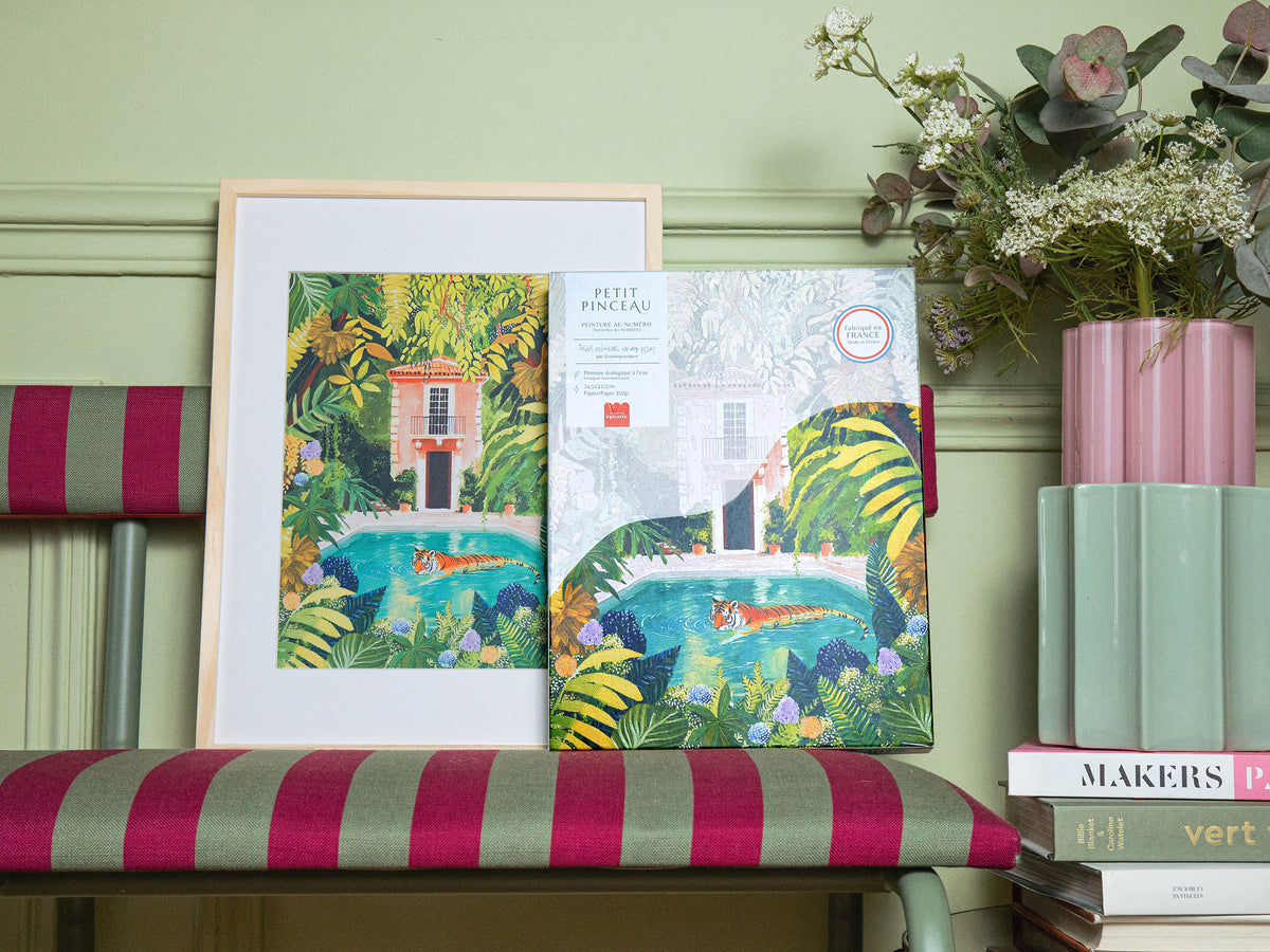achat Coffret peinture au numéro - Petit Pinceau - Tiger relaxing in my pool