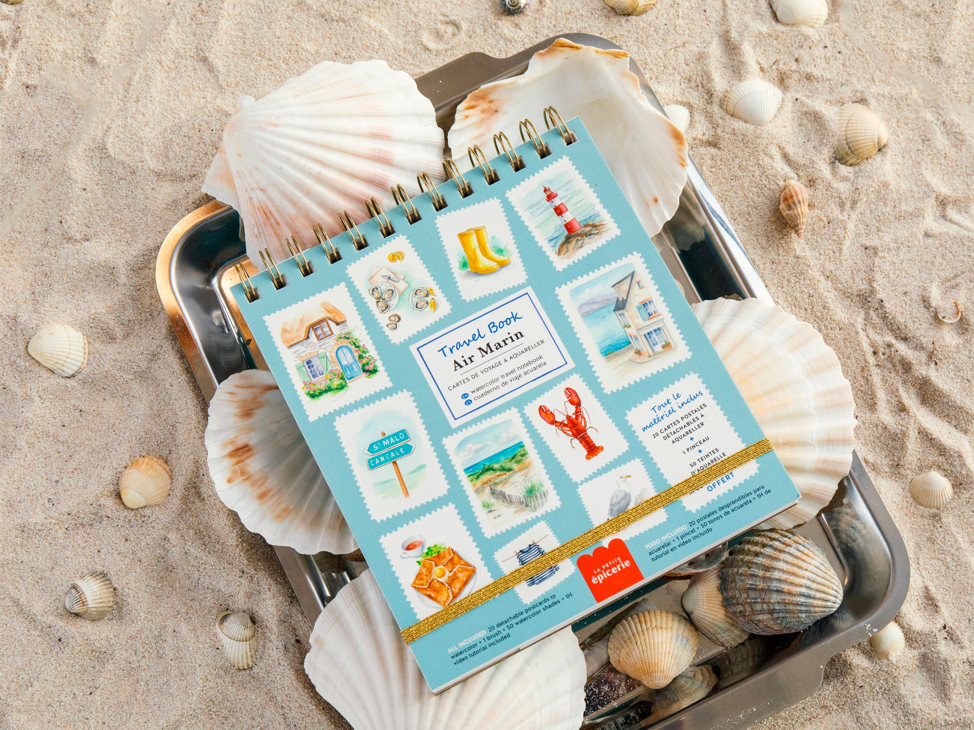 achat Travel Book - Carnet aquarelle - thème Air Marin