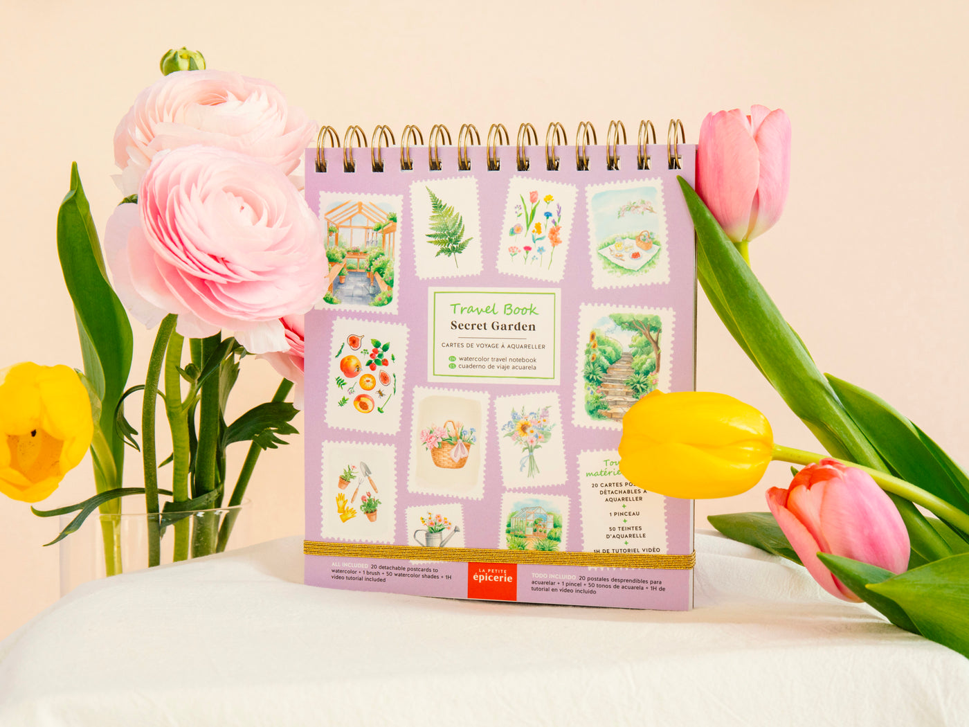 achat Travel Book - Carnet aquarelle - thème Secret Garden