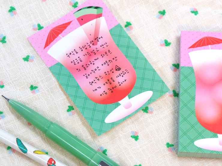 achat Mini bloc memo Summer jus de pastèque - Fruit fries Design Lab