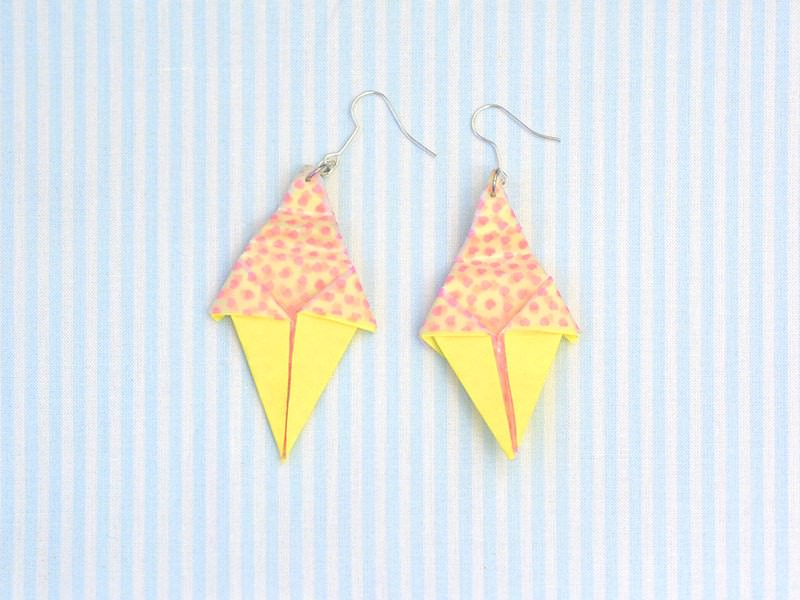 Boucles d'oreilles glace origami