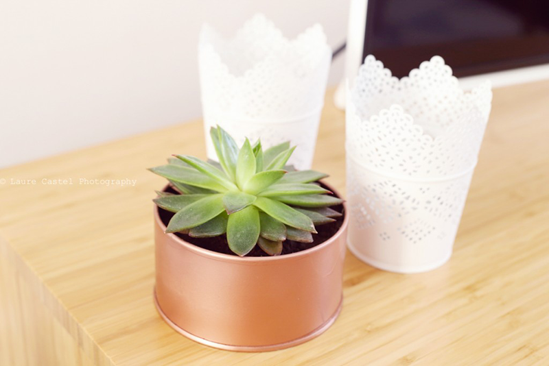 Pot à succulentes couleur cuivre