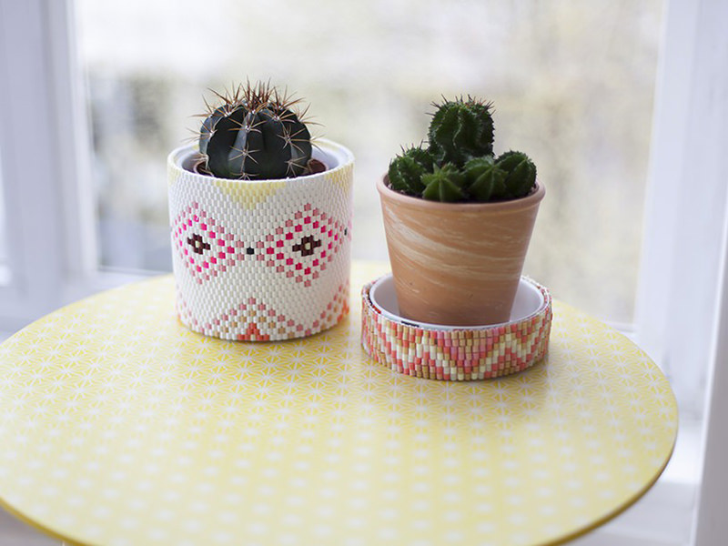 Le cache-pot en perles Hama