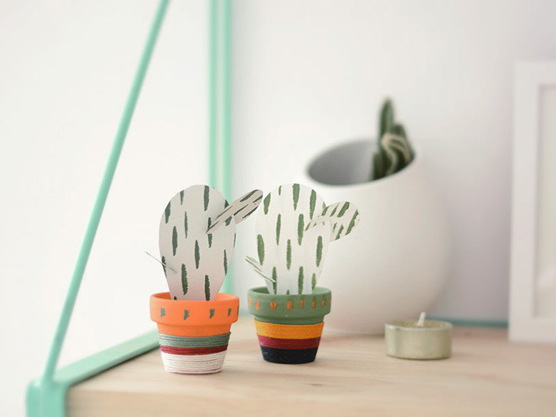 Les cactus en papier