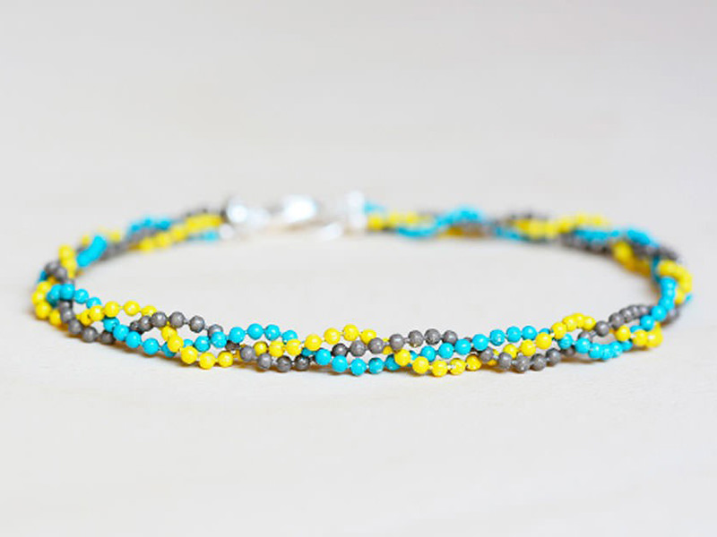 Bracelet chaîne bille tressée