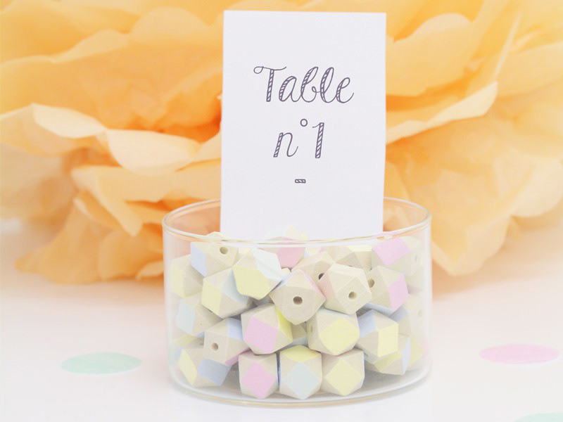 Numéro de table pastel