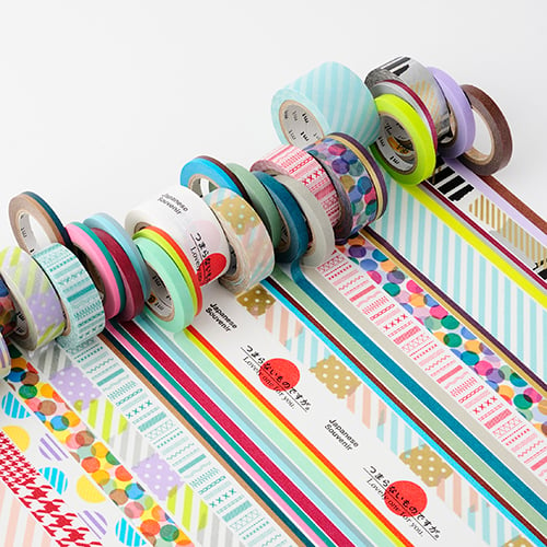 Lignes à carreaux colorées ruban Washi collant décoratif papier de