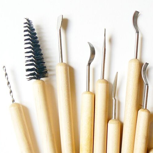 outils en bois pour la fimo
