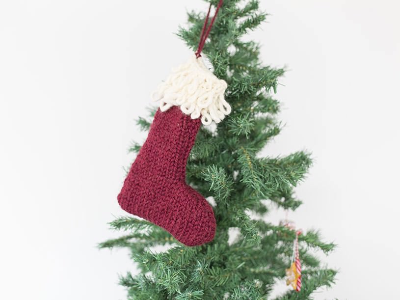 La chaussette de Noël tricotée
