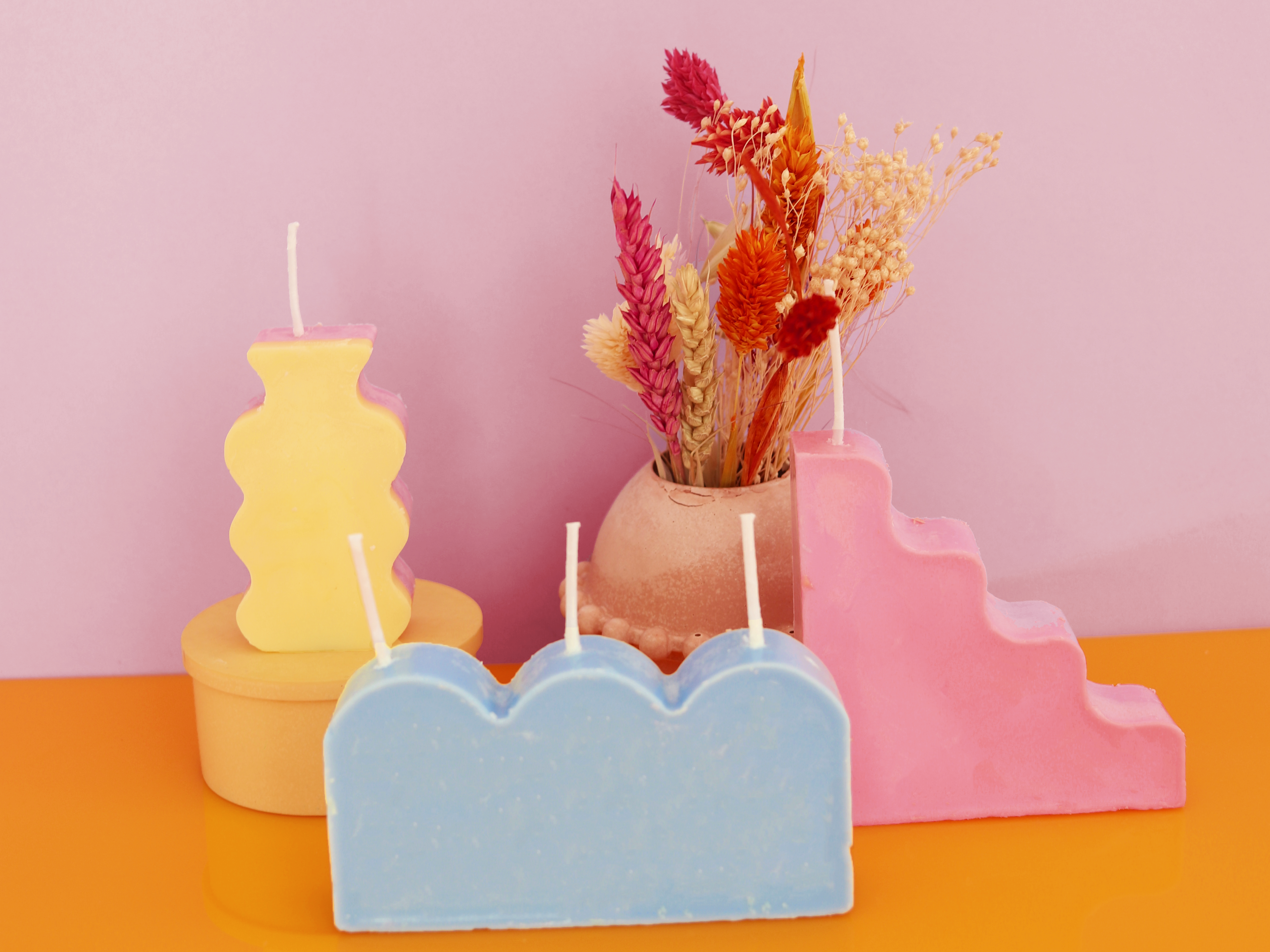 Les bougies graphiques pastel