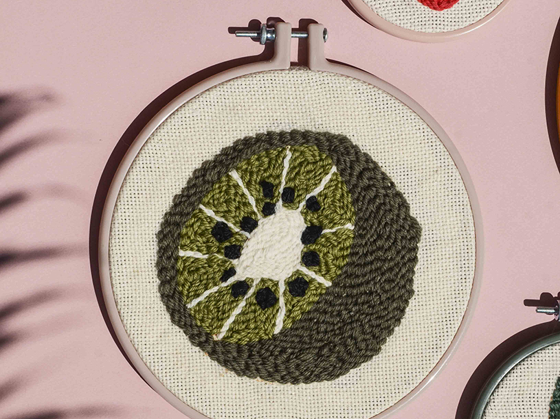 Le punch needle kiwi